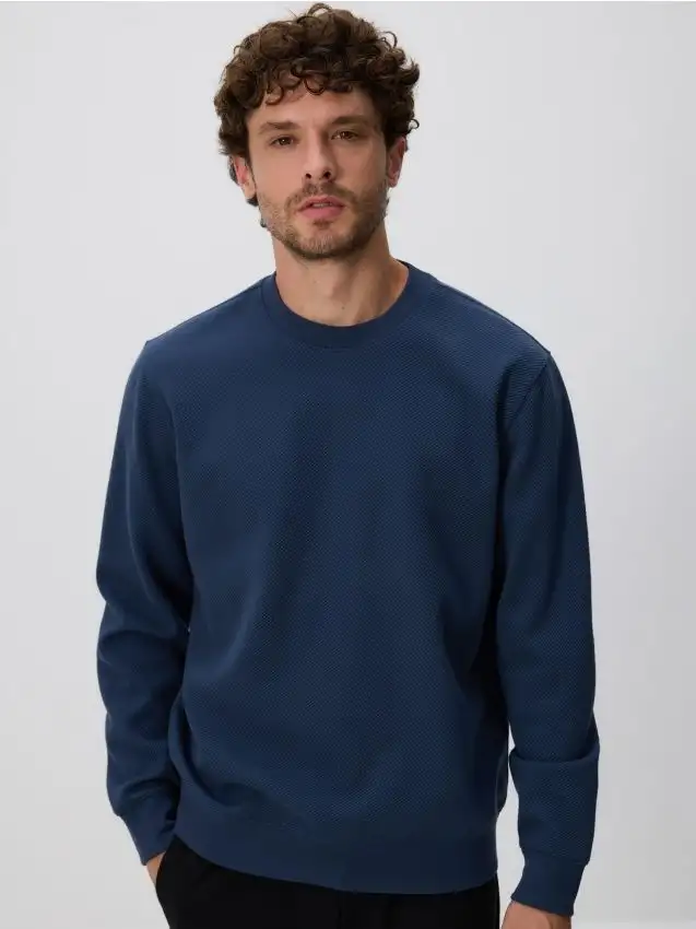 Felpa strutturata Colore blu scuro