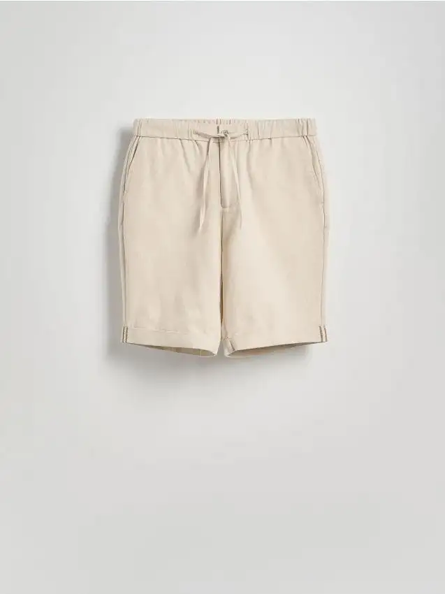 Shorts regular con lino Colore beige