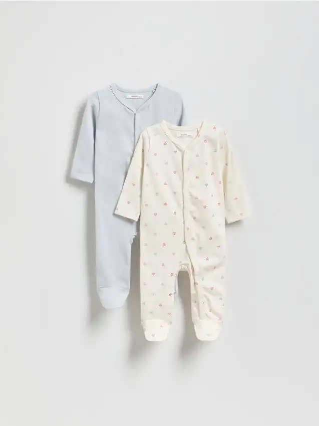 Confezione da 2 tute in cotone Colore panna