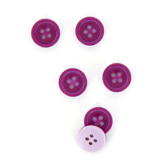 bottoni colorati tondi viola e rosa 14 mm