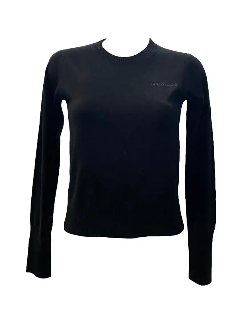 GUESS Women's Sweater GJ LS CN GUESS J EMB SWTR W4BR83 Z3HO2 JBLK Black