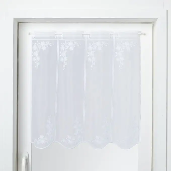 Tendina etamine fiore bianco 030