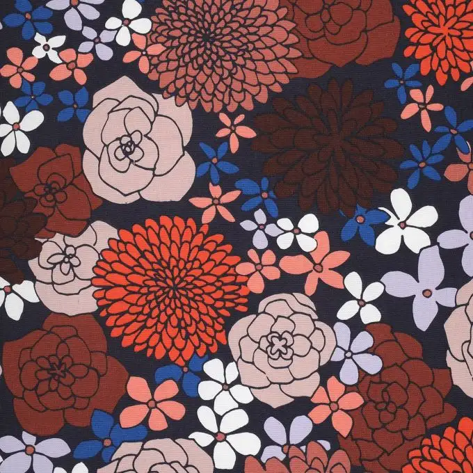Tessuto cotone spesso fiori Meiko