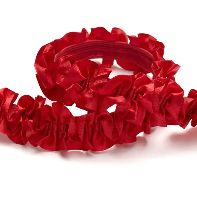 Elastico satin arricciato 30mm - Rosso