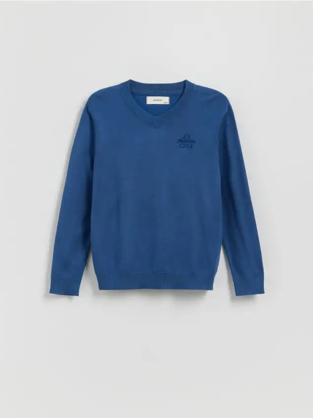 Maglione con ricamo Colore blu scuro