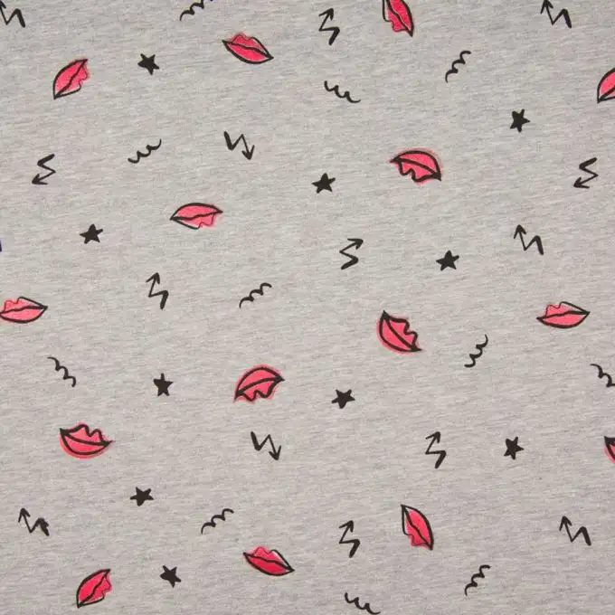 Tessuto felpa jersey labbra