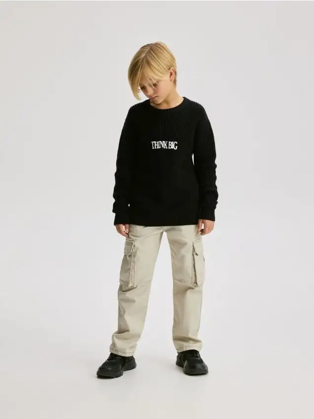 Cotton sweater with print Colore nero