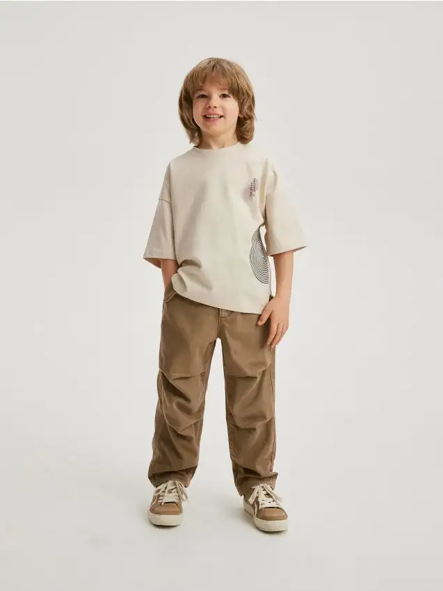 Pantaloni in tessuto con tasche Colore beige