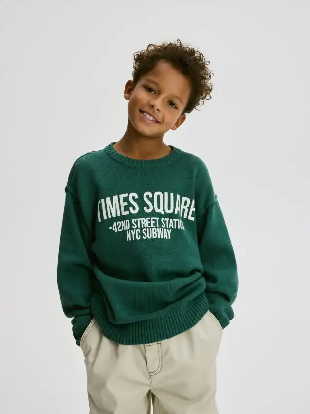 Maglione in cotone Colore turchese scuro