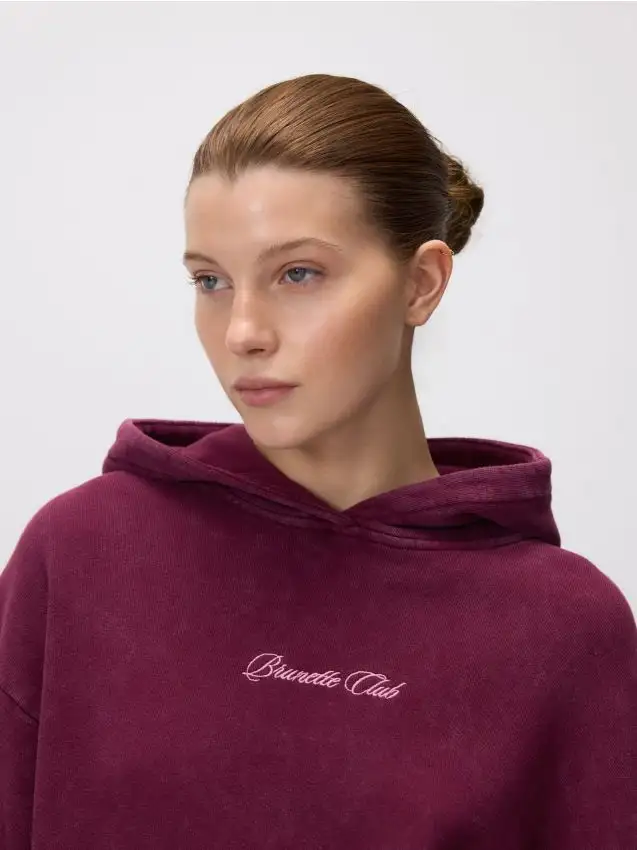 Blusa in cotone con stampa Colore viola scuro