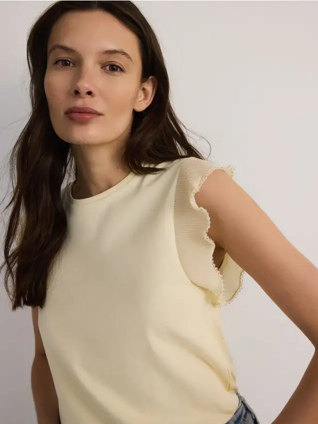 Blusa con inserto decorativo Colore nude