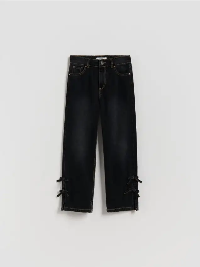Jeans dritti con fiocchi Colore nero