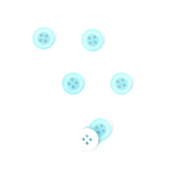 bottoni azzurri chiari e bianchi 10 mm
