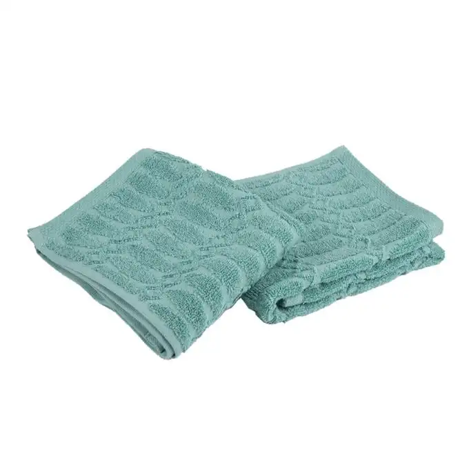 Set 2 asciugamani ospiti cotone bio blu