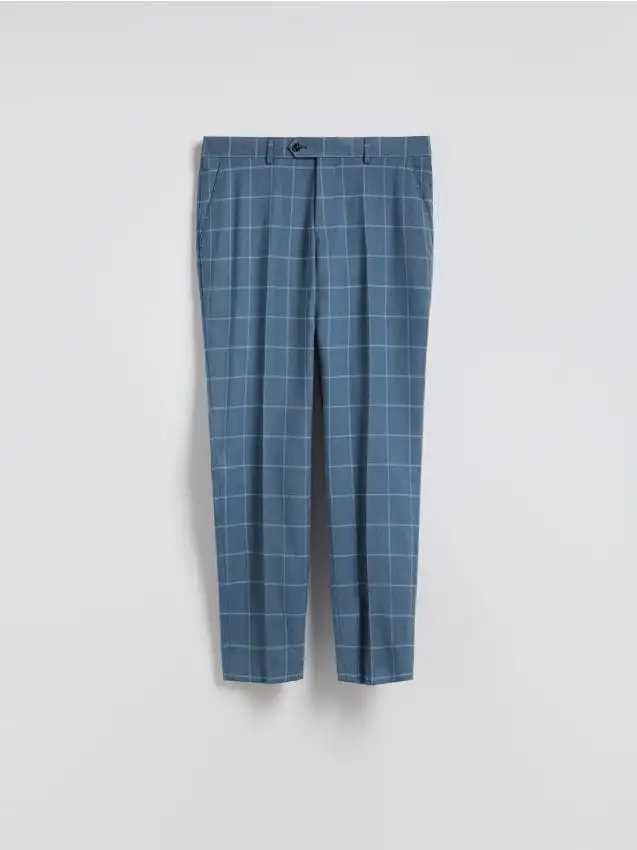 Pantaloni da completo a quadri Colore blu scuro