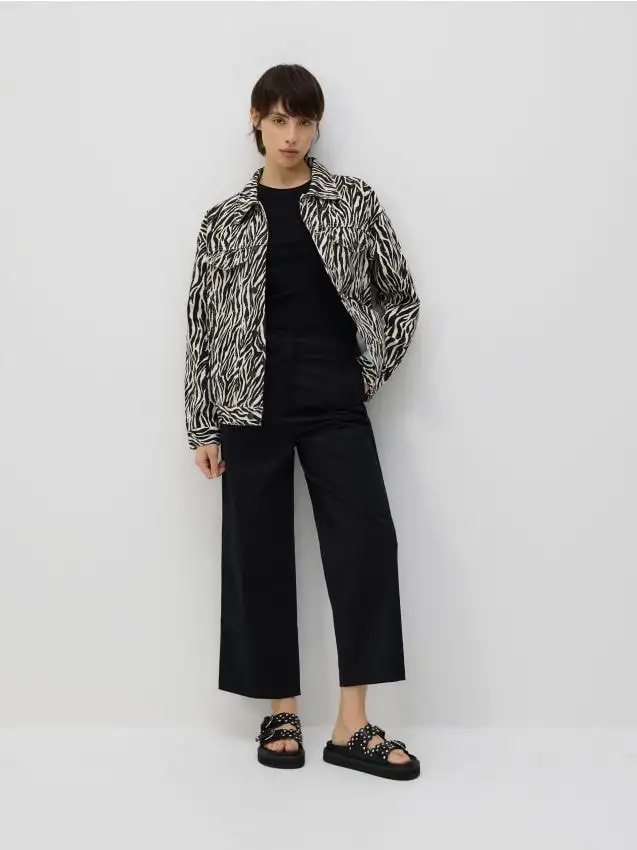 Pantaloni culotte in cotone Colore nero