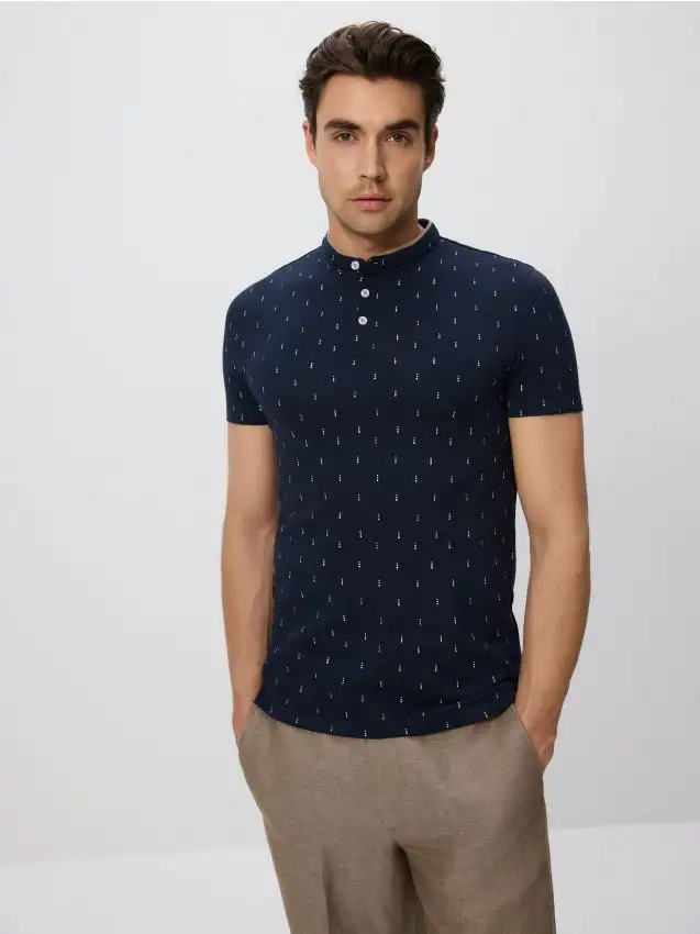 Polo regular fit in cotone Colore blu scuro