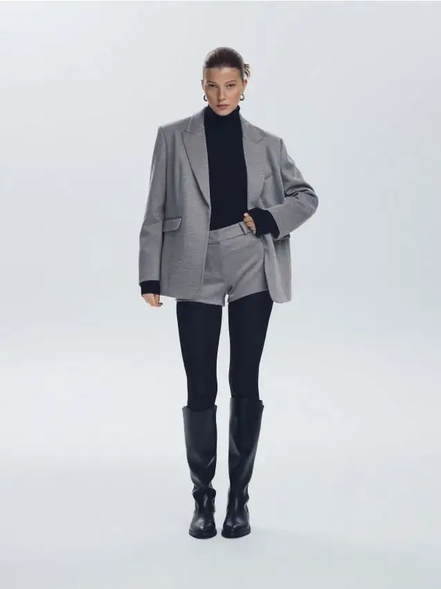 Blazer in misto viscosa Colore grigio chiaro