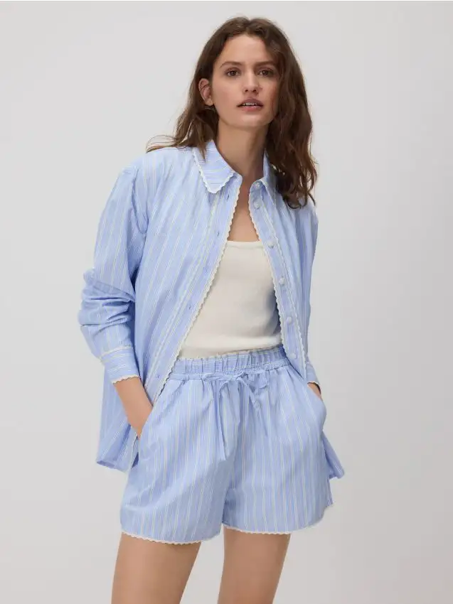 Pantaloncini con strisce jacquard Colore multicolore