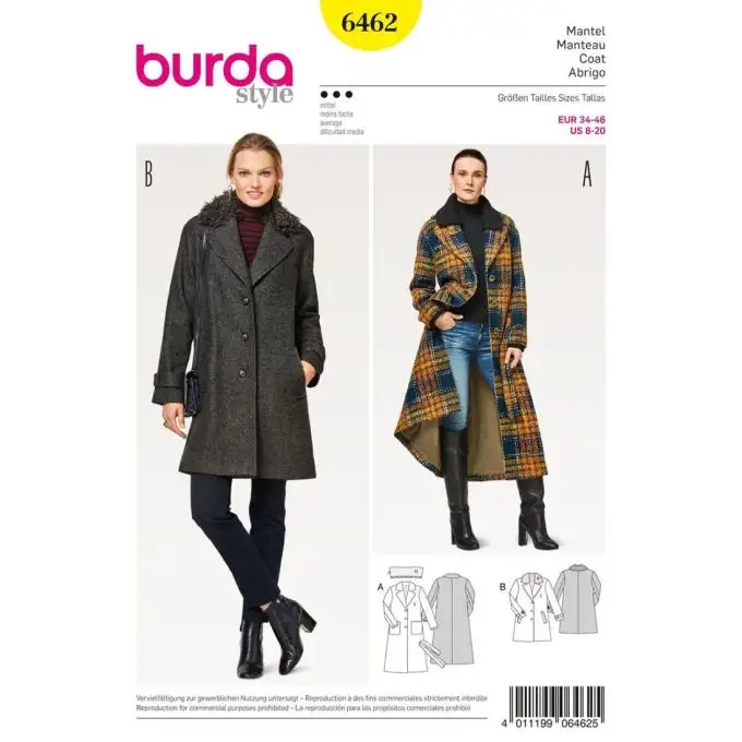 Modello burda 6462 cappotto