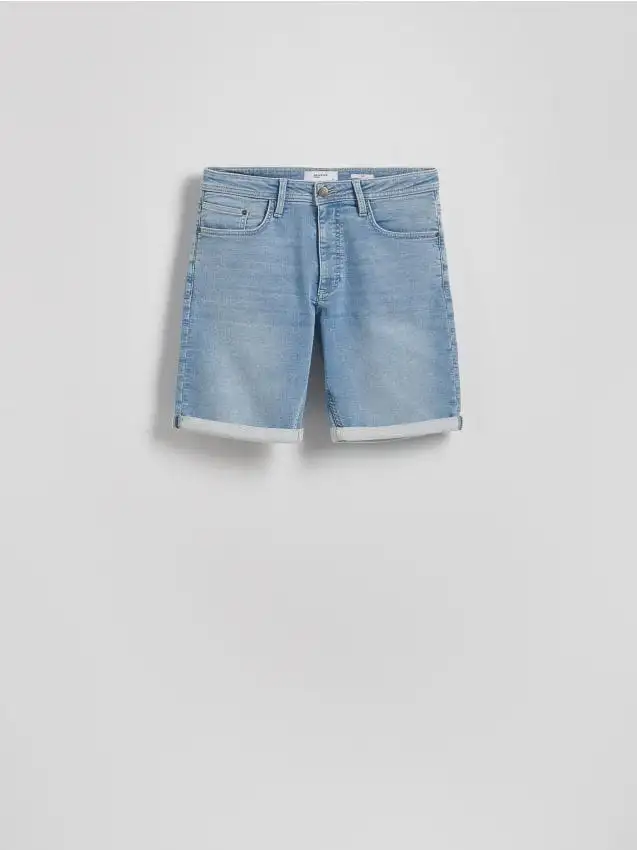 Shorts slim fit con pinces Colore blu