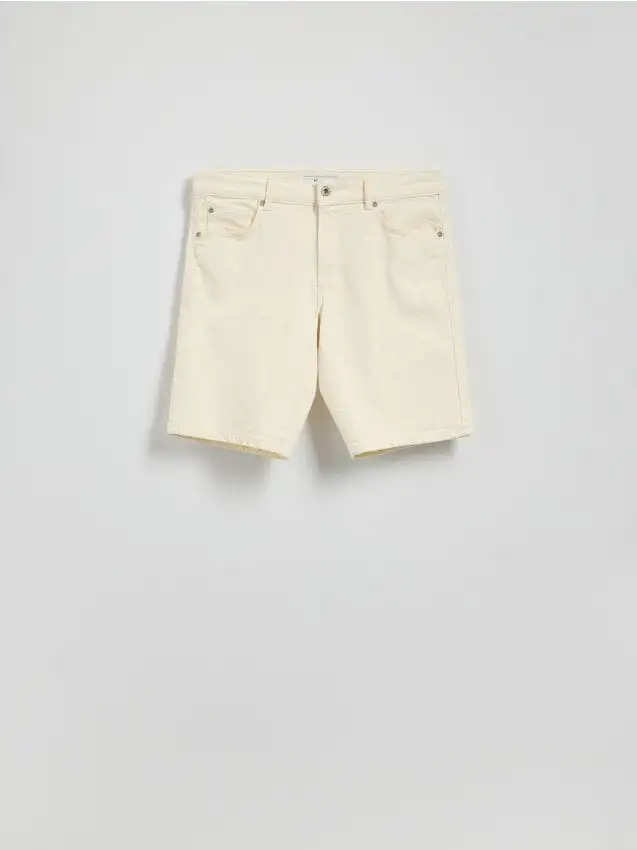 Pantaloncini di jeans straight Colore panna