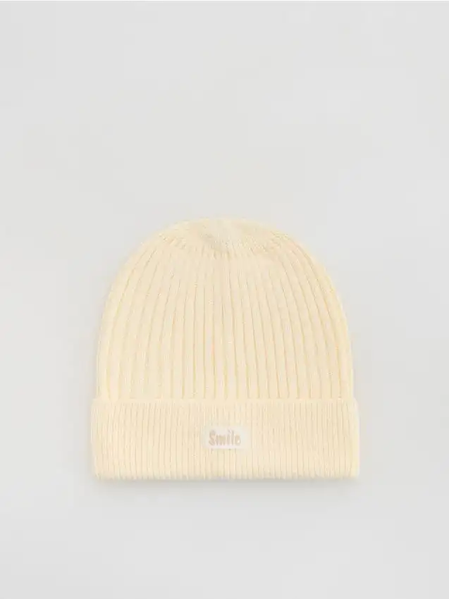 Berretto in maglia in misto viscosa Colore panna