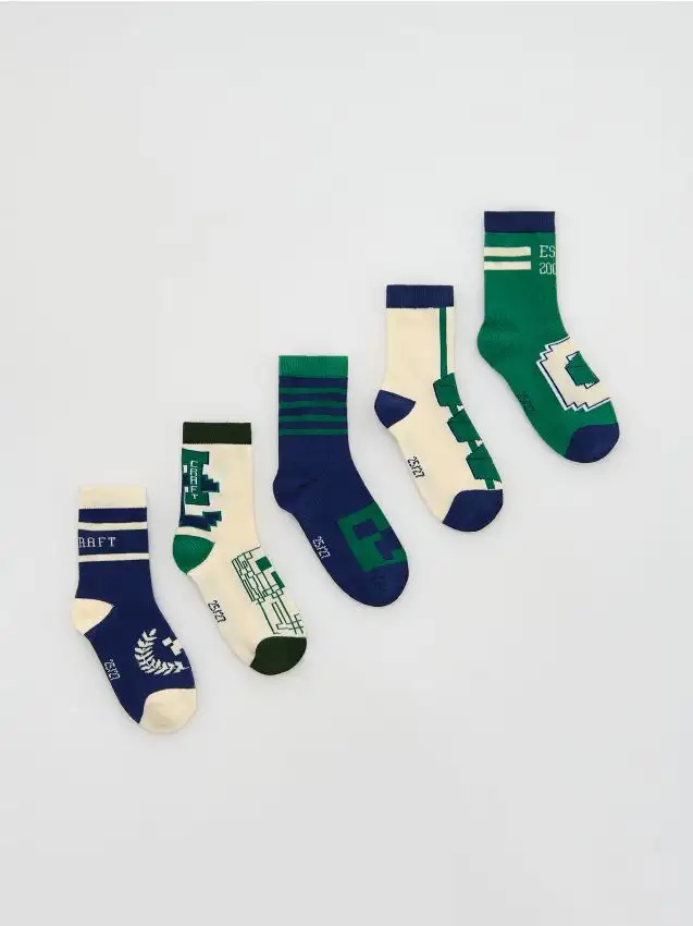 Calzini Minecraft 5 paia Colore blu scuro