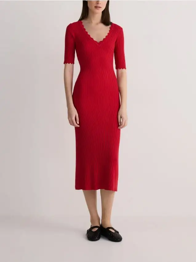 Maxi abito in viscosa Colore rosso