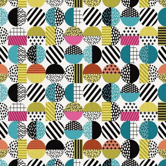 Tessuto jacquard Memphis multicolore - Qualità seduta