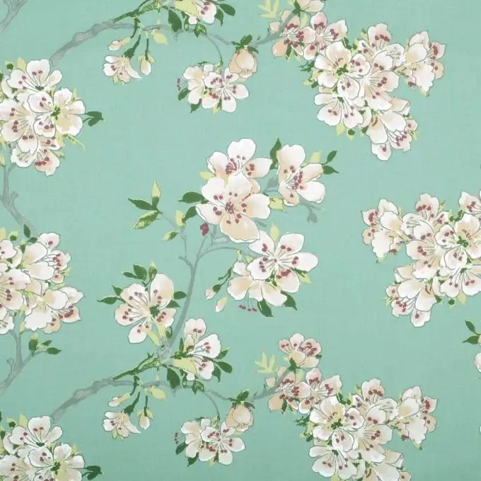 Tessuto cotone rivestito stampato ciliegio del Giappone