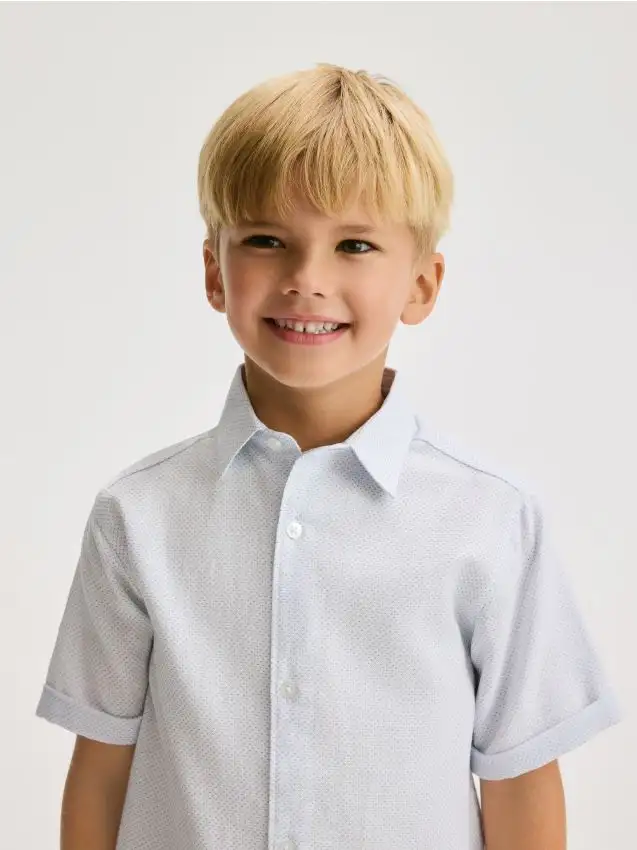 Camicia in cotone a maniche corte Colore bianco