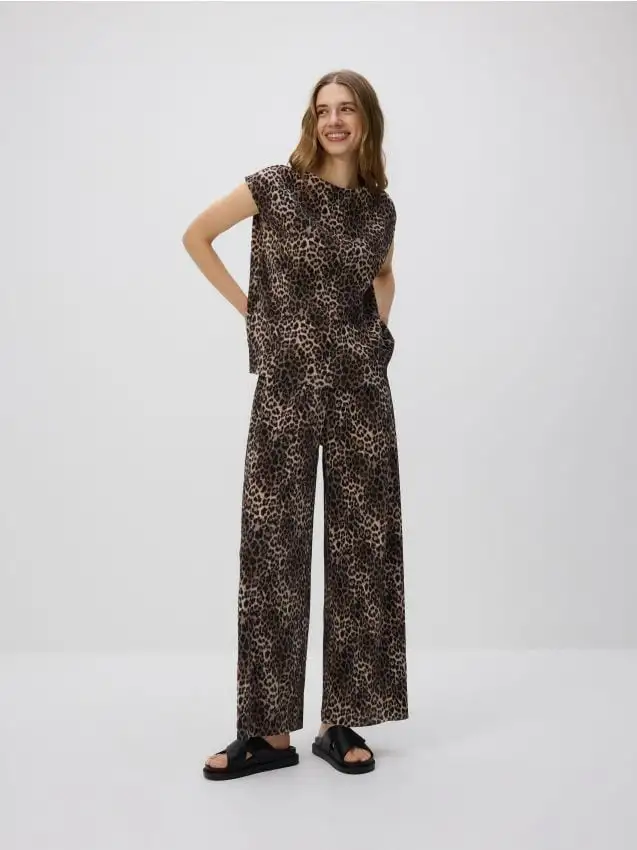 Pantaloni con stampa animalier Colore multicolore