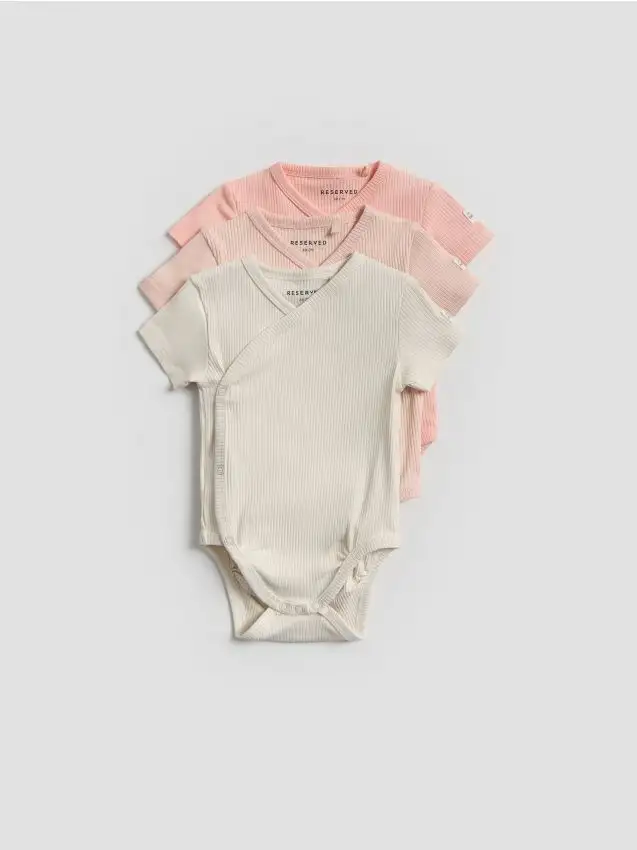 Confezione da 3 body a costine Colore pesca