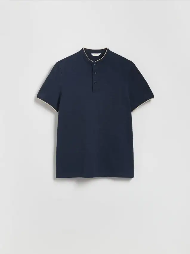 Polo regular fit con colletto rigido Colore blu scuro