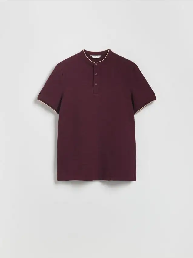 Polo regular fit con colletto rigido Colore maroon