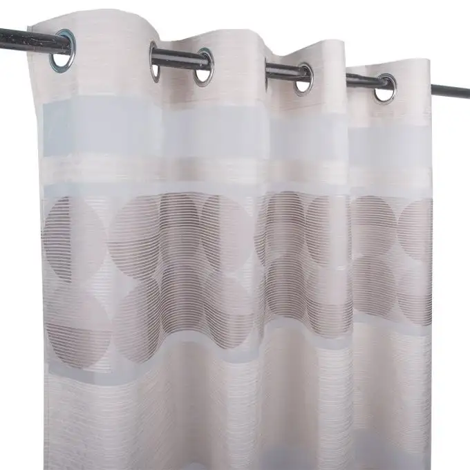 Voile jacquard a motivi sfere taupe