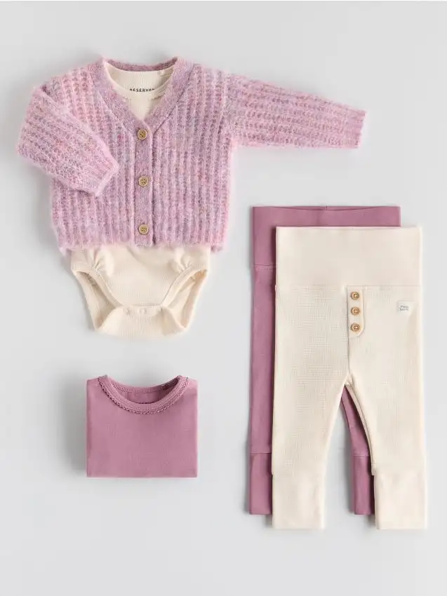 Cardigan in maglia Colore malva