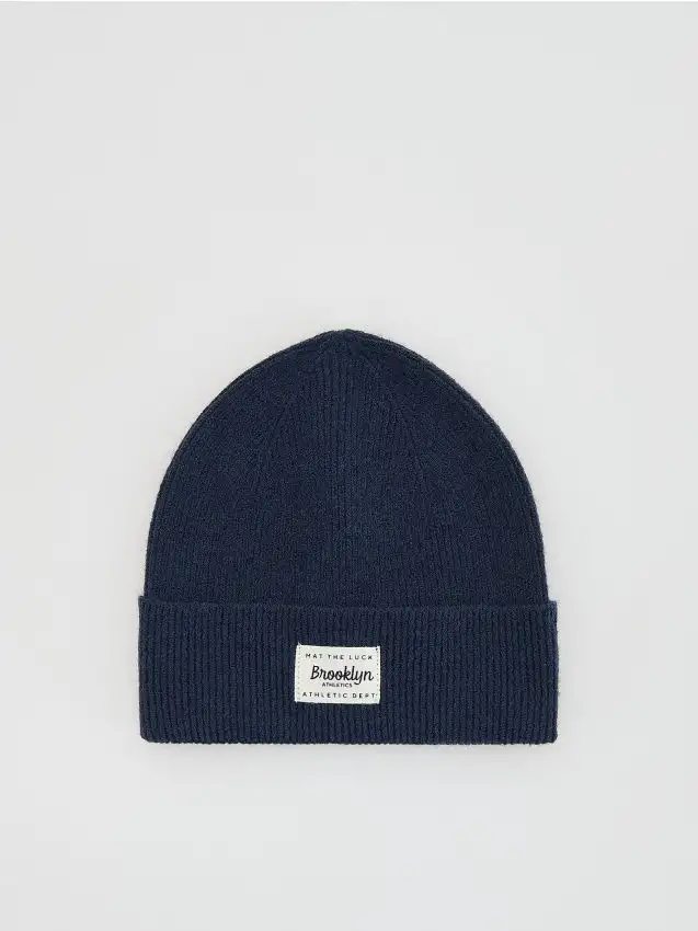 Berretto in jersey con applicazione Colore grigio scuro