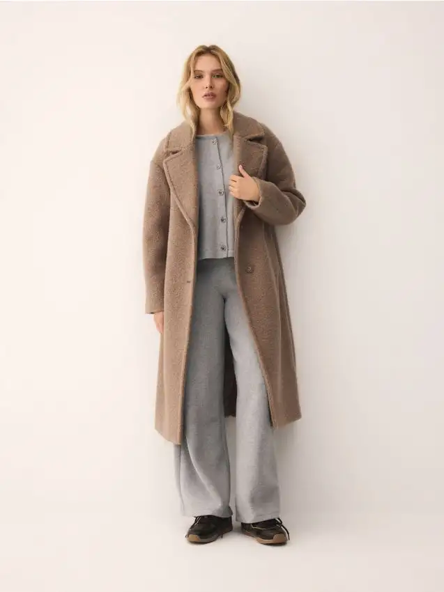 Pantaloni a gamba ampia Colore grigio chiaro