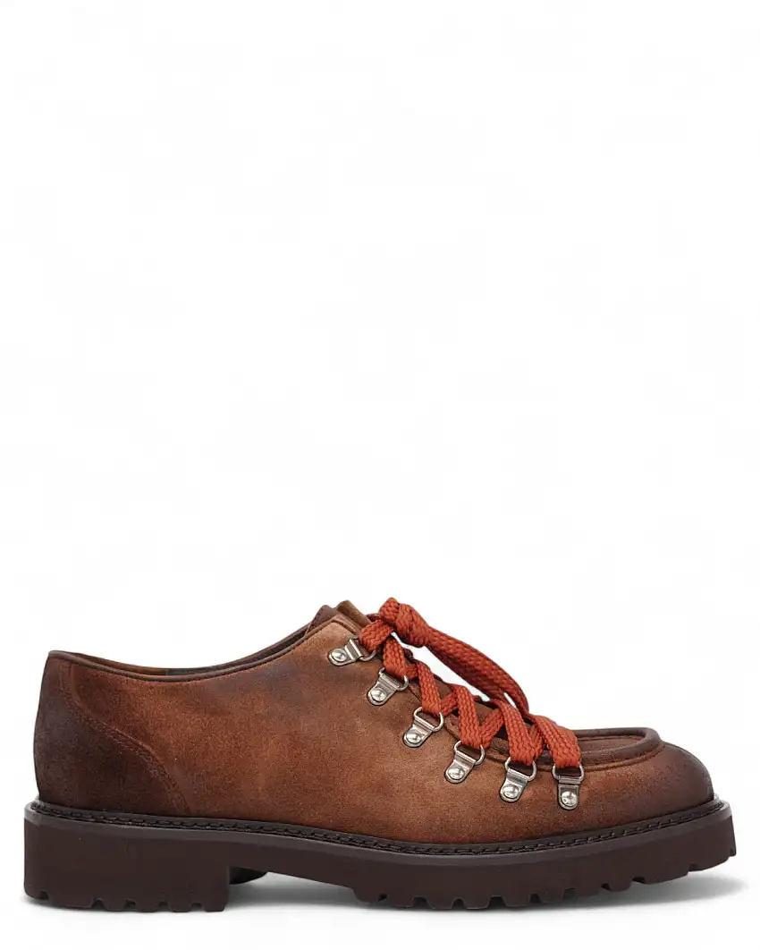 Stringate Camoscio con Suola Carrarmato Visone