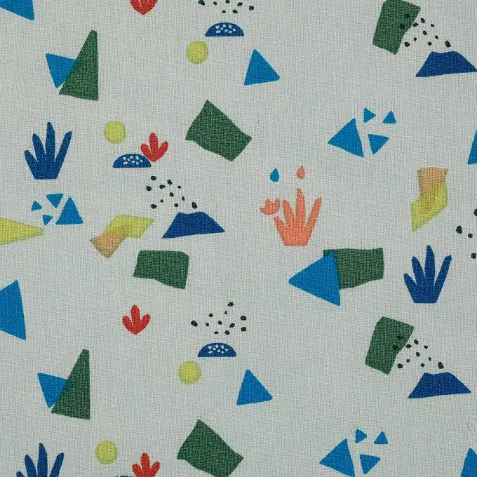 Tessuto cotone multicolore geometrico