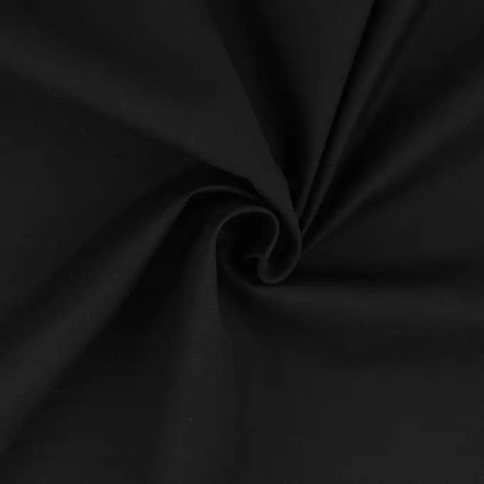 Tessuto raso cotone tinta unita nero intenso