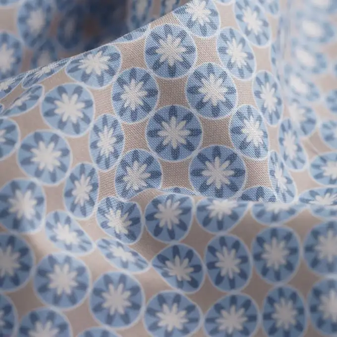 Tessuto cotone grafico beige