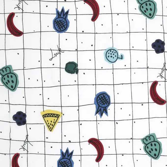 tessuto voile cotone stampa frutta