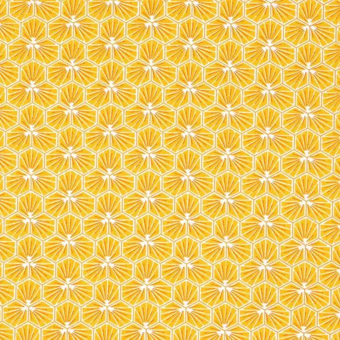 Tessuto cretonne Riad zafferano esagono
