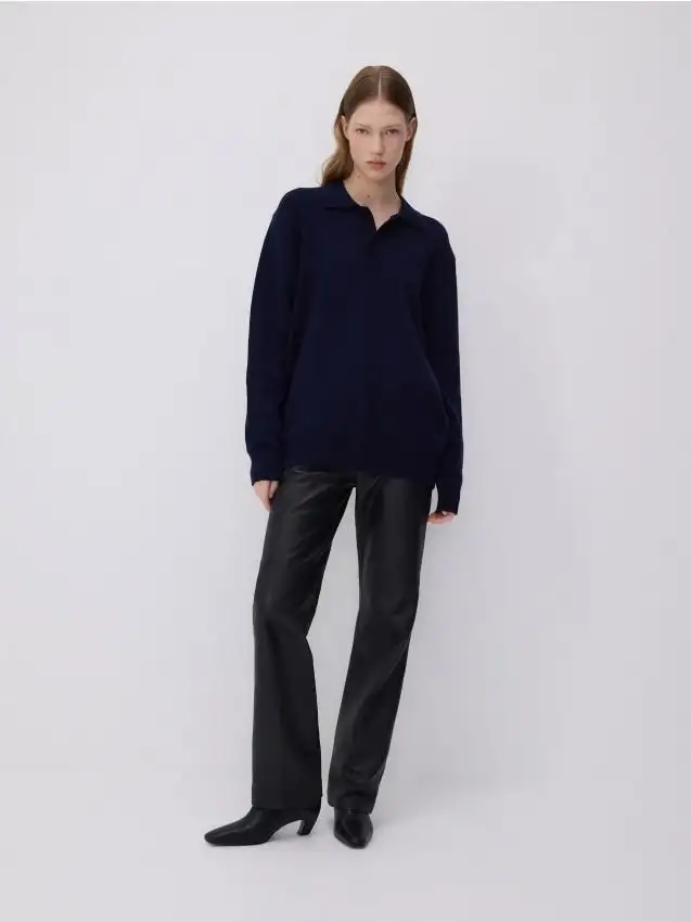 Pantaloni in pelle di pecora Colore nero