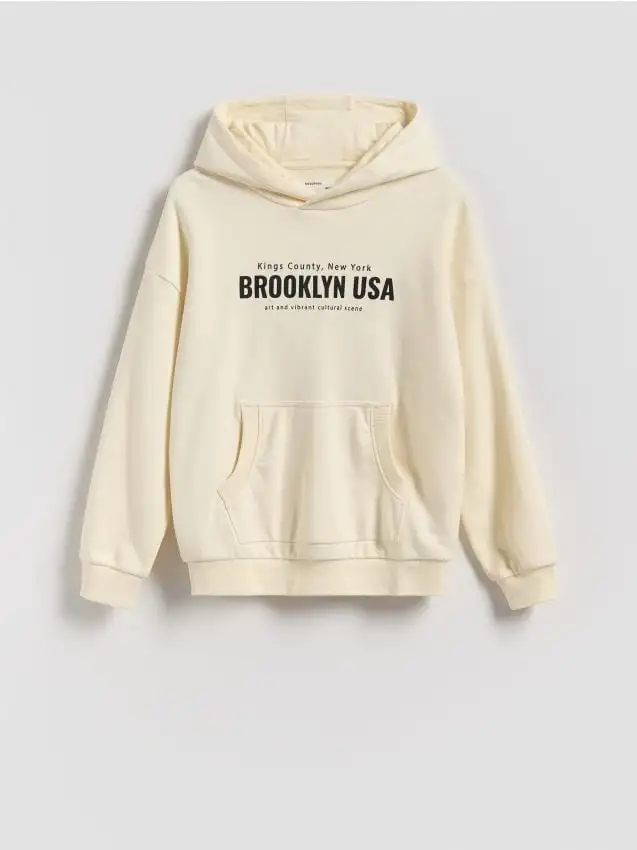 Felpa oversize in cotone Colore panna