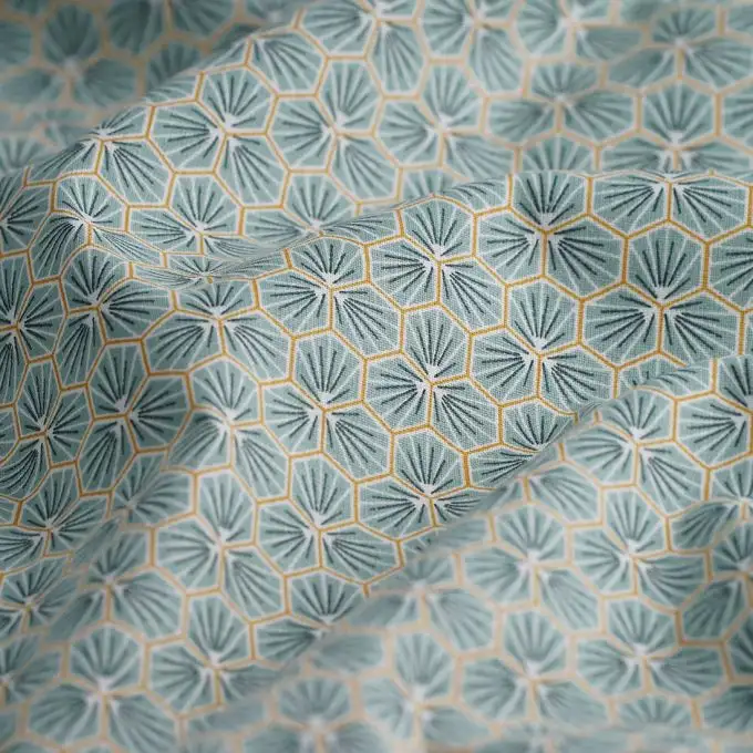 Tessuto cretonne Riad mandorla esagono