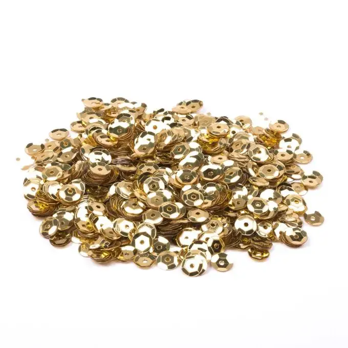 Paillettes lustrini da cucire oro con foro 6 mm